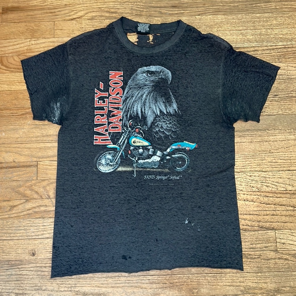 Vintage Harley Davidson Super worn Eagle tee 1990’s size large